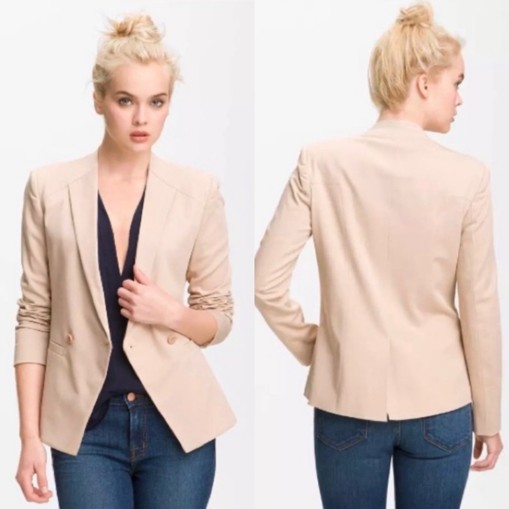 Truth and Pride Power Double Breasted Nude Tan Blazer Jacket S